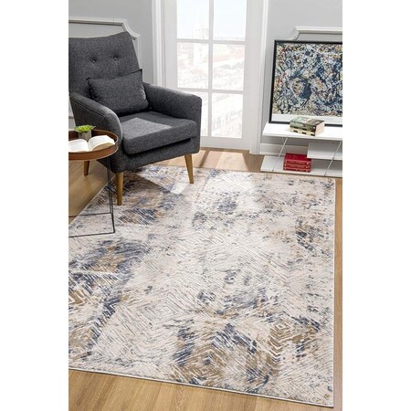 Homeroots 4 x 6 ft. Ivory & Beige Abstract Diamonds Area Rug 390503